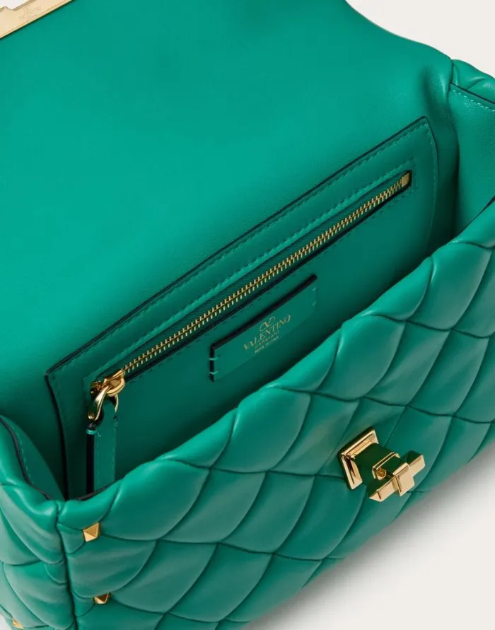 Valentino Shoulder Bags Woman Valentino Garavani Rockstud Spike In Nappa Patchwork For Woman In Riverside Blu Riverside Blu Valentino Shoulder Bags Woman Valentino Garavani Rockstud Spike In Nappa Patchwork For Woman In Riverside Blu Riverside Blu