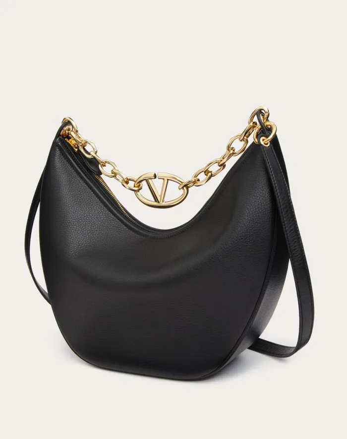 Valentino Shoulder Bags Woman Vlogo Moon Medium Grainy Calfskin Hobo Bag With Chain For Woman In Clay Clay Valentino Shoulder Bags Woman Vlogo Moon Medium Grainy Calfskin Hobo Bag With Chain For Woman In Clay Clay