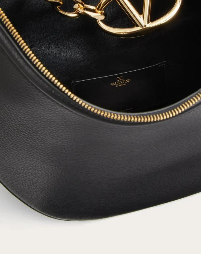 Valentino Shoulder Bags Woman Vlogo Moon Medium Grainy Calfskin Hobo Bag With Chain For Woman In Clay Clay Valentino Shoulder Bags Woman Vlogo Moon Medium Grainy Calfskin Hobo Bag With Chain For Woman In Clay Clay