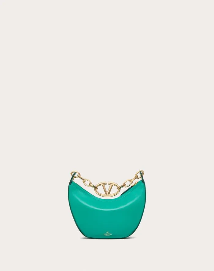 Valentino Shoulder Bags Woman Vlogo Moon Mini Hobo Bag In Nappa Leather With Chain For Woman In Black Black Valentino Shoulder Bags Woman Vlogo Moon Mini Hobo Bag In Nappa Leather With Chain For Woman In Black Black