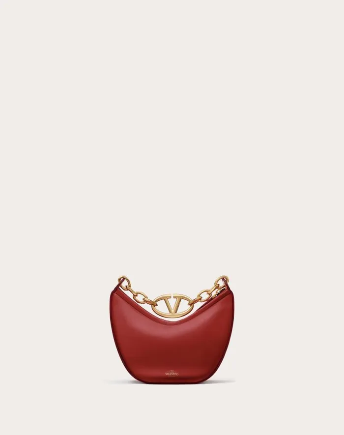 Valentino Shoulder Bags Woman Vlogo Moon Mini Hobo Bag In Nappa Leather With Chain For Woman In Black Black Valentino Shoulder Bags Woman Vlogo Moon Mini Hobo Bag In Nappa Leather With Chain For Woman In Black Black