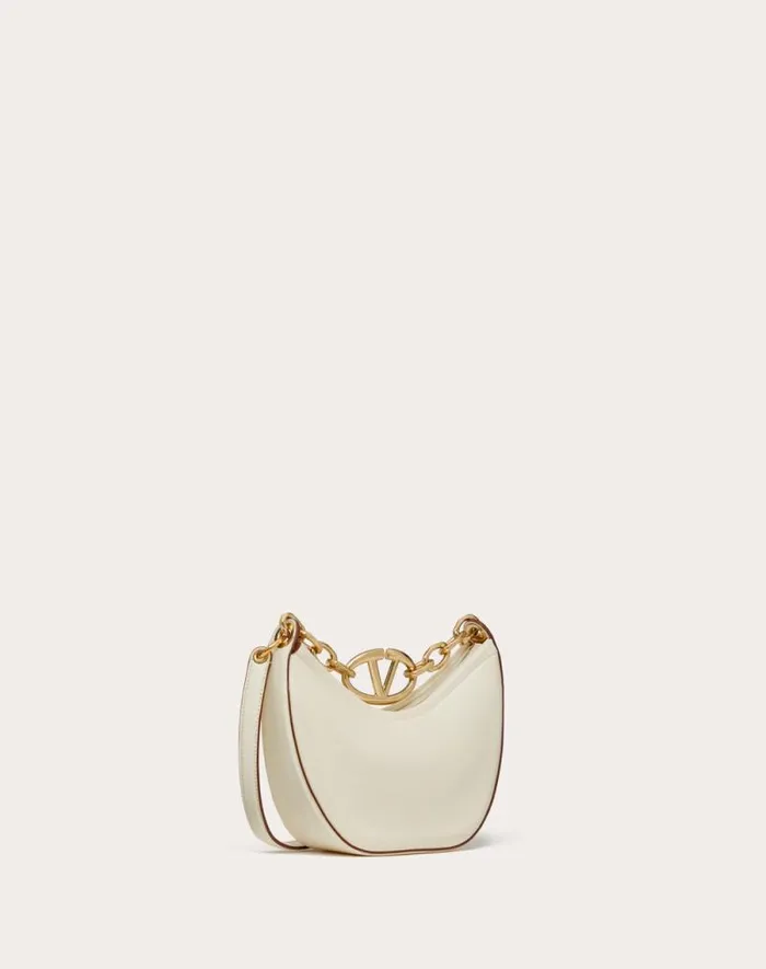 Valentino Shoulder Bags Woman Vlogo Moon Mini Hobo Bag In Nappa Leather With Chain For Woman In Camellia Camellia Valentino Shoulder Bags Woman Vlogo Moon Mini Hobo Bag In Nappa Leather With Chain For Woman In Camellia Camellia