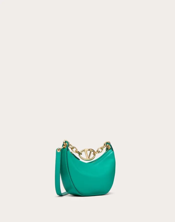 Valentino Shoulder Bags Woman Vlogo Moon Mini Hobo Bag In Nappa Leather With Chain For Woman In Camellia Camellia Valentino Shoulder Bags Woman Vlogo Moon Mini Hobo Bag In Nappa Leather With Chain For Woman In Camellia Camellia