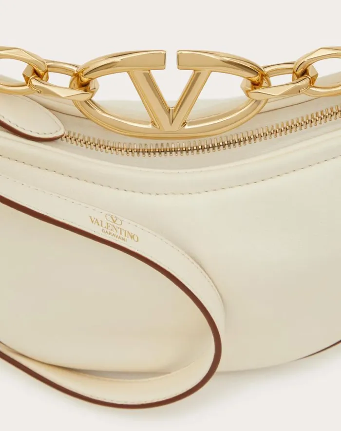 Valentino Shoulder Bags Woman Vlogo Moon Mini Hobo Bag In Nappa Leather With Chain For Woman In Camellia Camellia Valentino Shoulder Bags Woman Vlogo Moon Mini Hobo Bag In Nappa Leather With Chain For Woman In Camellia Camellia