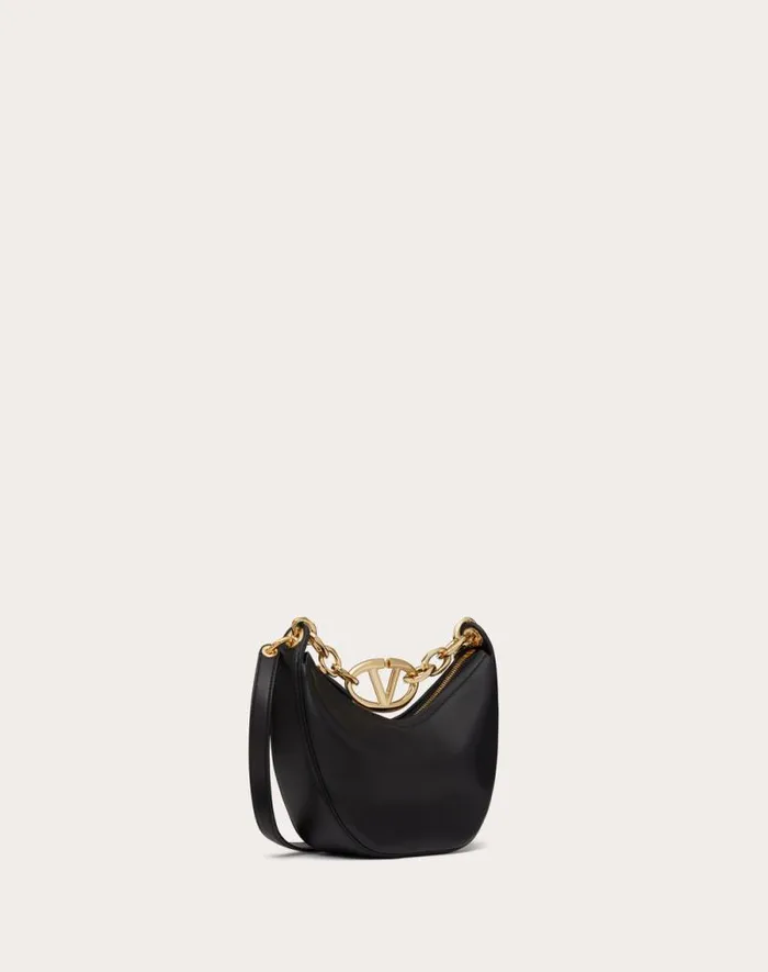 Valentino Shoulder Bags Woman Vlogo Moon Mini Hobo Bag In Nappa Leather With Chain For Woman In Camellia Camellia Valentino Shoulder Bags Woman Vlogo Moon Mini Hobo Bag In Nappa Leather With Chain For Woman In Camellia Camellia