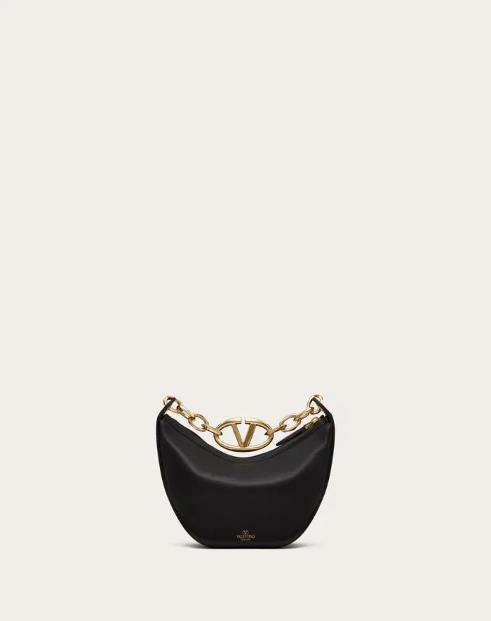 Valentino Shoulder Bags Woman Vlogo Moon Mini Hobo Bag In Nappa Leather With Chain For Woman In Camellia Camellia Valentino Shoulder Bags Woman Vlogo Moon Mini Hobo Bag In Nappa Leather With Chain For Woman In Camellia Camellia