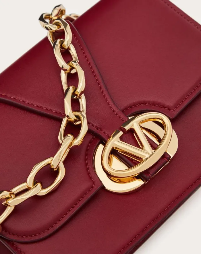 Valentino Shoulder Bags Woman Vlogo O039clock Small Nappa Leather Shoulder Bag With Chain For Woman In Dark Red Dark Red Valentino Shoulder Bags Woman Vlogo O039clock Small Nappa Leather Shoulder Bag With Chain For Woman In Dark Red Dark Red