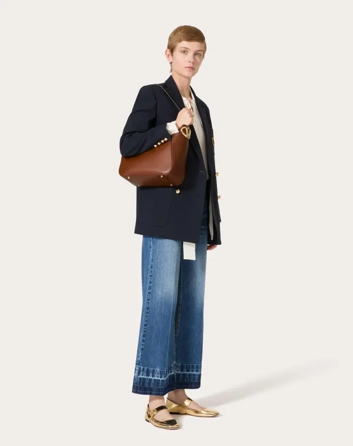 Valentino Shoulder Bags Woman Vlogo Side Bucket Bag In Nappa Calfskin For Woman In Tobacco Tobacco Valentino Shoulder Bags Woman Vlogo Side Bucket Bag In Nappa Calfskin For Woman In Tobacco Tobacco