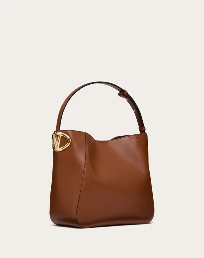 Valentino Shoulder Bags Woman Vlogo Side Bucket Bag In Nappa Calfskin For Woman In Tobacco Tobacco Valentino Shoulder Bags Woman Vlogo Side Bucket Bag In Nappa Calfskin For Woman In Tobacco Tobacco