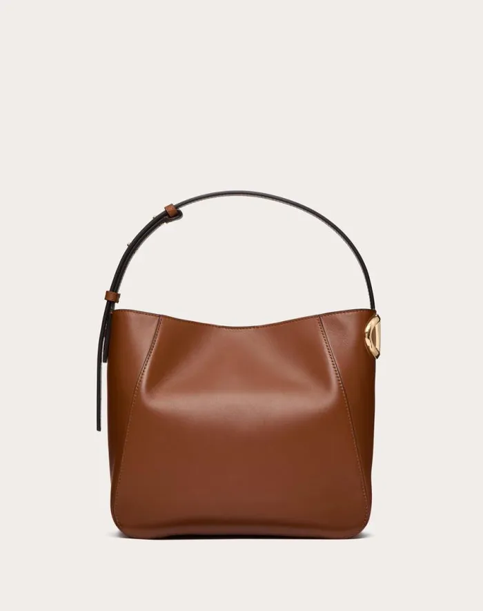Valentino Shoulder Bags Woman Vlogo Side Bucket Bag In Nappa Calfskin For Woman In Tobacco Tobacco Valentino Shoulder Bags Woman Vlogo Side Bucket Bag In Nappa Calfskin For Woman In Tobacco Tobacco
