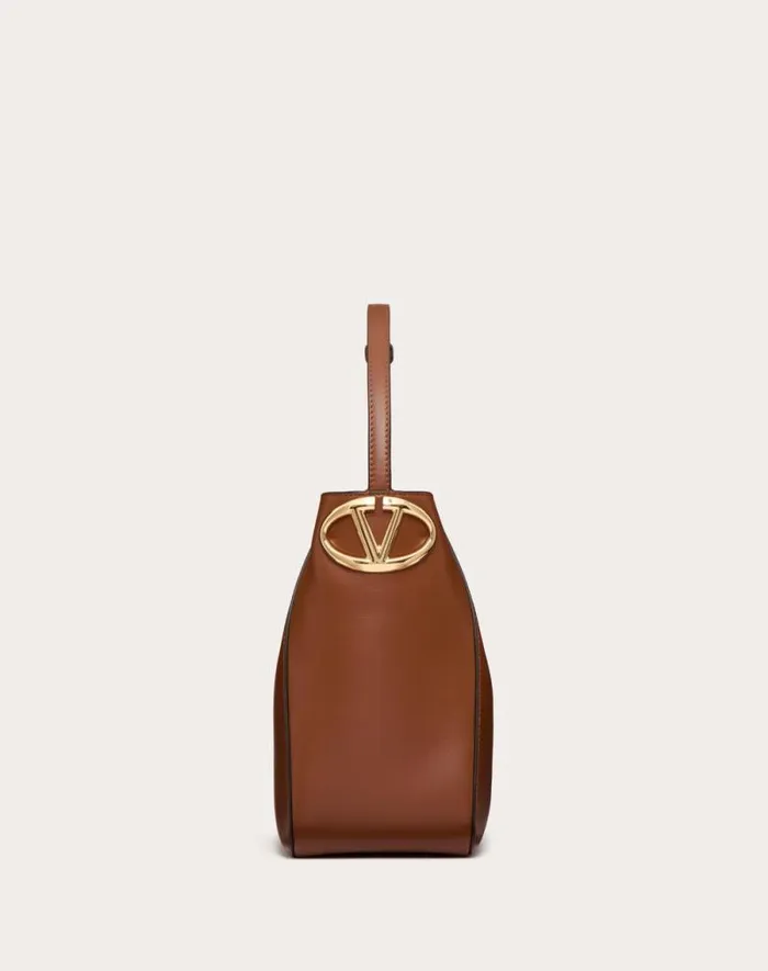 Valentino Shoulder Bags Woman Vlogo Side Bucket Bag In Nappa Calfskin For Woman In Tobacco Tobacco Valentino Shoulder Bags Woman Vlogo Side Bucket Bag In Nappa Calfskin For Woman In Tobacco Tobacco