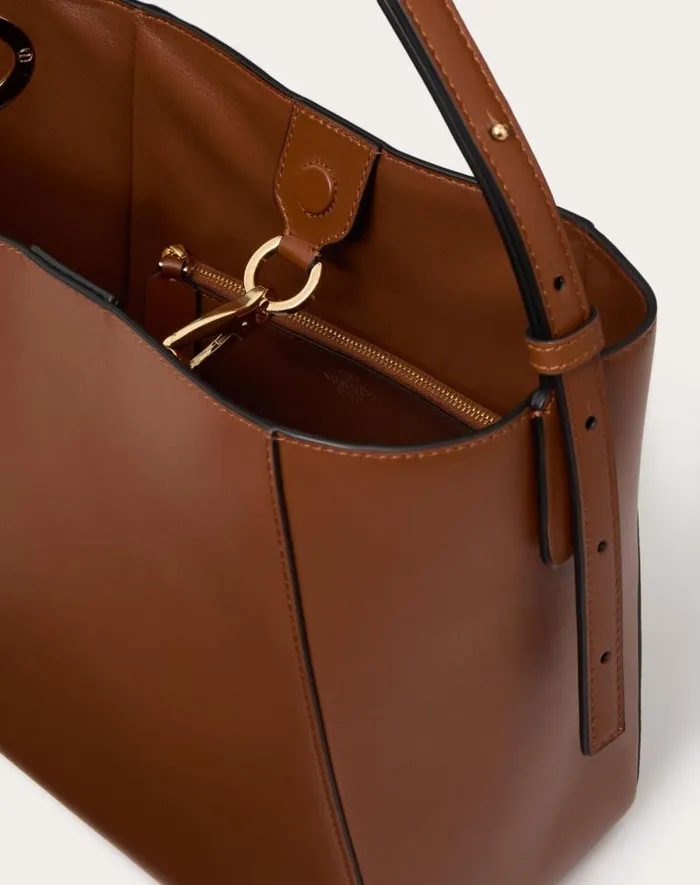 Valentino Shoulder Bags Woman Vlogo Side Bucket Bag In Nappa Calfskin For Woman In Tobacco Tobacco Valentino Shoulder Bags Woman Vlogo Side Bucket Bag In Nappa Calfskin For Woman In Tobacco Tobacco