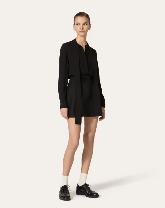 Valentino Skirts Woman Crepe Couture Skirt For Woman In Black Black Valentino Skirts Woman Crepe Couture Skirt For Woman In Black Black