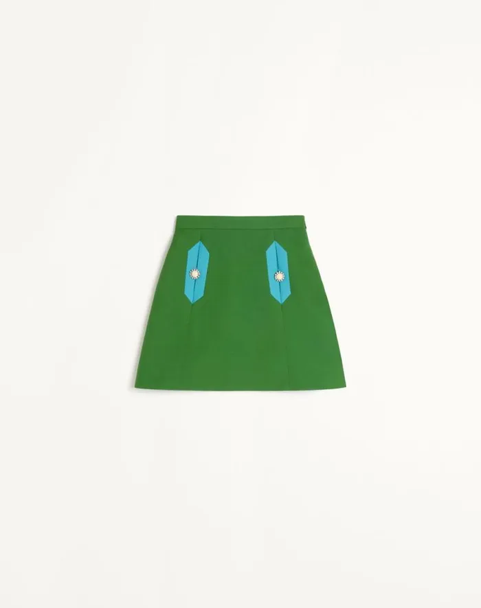 Valentino Skirts Woman Crepe Couture Skirt For Woman In Laurelcelestial Blue Laurelcelestial Blue