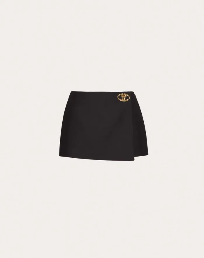 Valentino Skirts Woman Crepe Couture Skort For Woman In Black Black