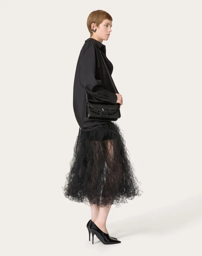 Valentino Skirts Woman Tulle Illusione Skirt For Woman In Black Black Valentino Skirts Woman Tulle Illusione Skirt For Woman In Black Black