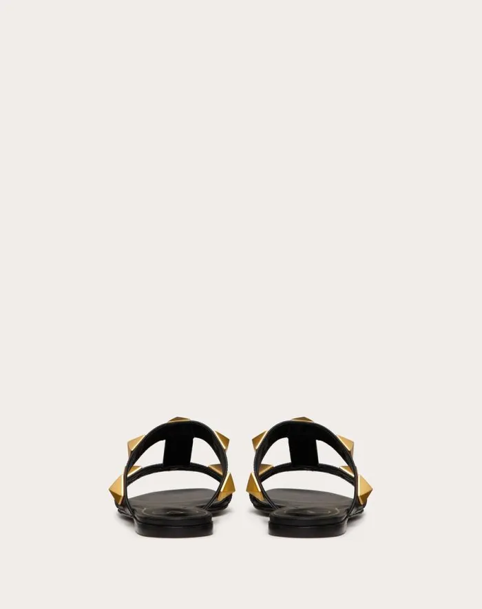 Valentino Slides And Thongs Woman Flat Roman Stud Calfskin Slide Sandal For Woman In Light Ivory Light Ivory Valentino Slides And Thongs Woman Flat Roman Stud Calfskin Slide Sandal For Woman In Light Ivory Light Ivory