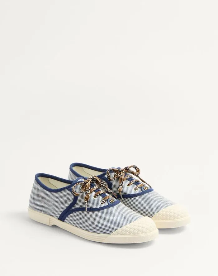 Valentino Sneakers Man Bay By Bay Fabric Sneaker For Man In Whitebaltic Blue Whitebaltic Blue Valentino Sneakers Man Bay By Bay Fabric Sneaker For Man In Whitebaltic Blue Whitebaltic Blue