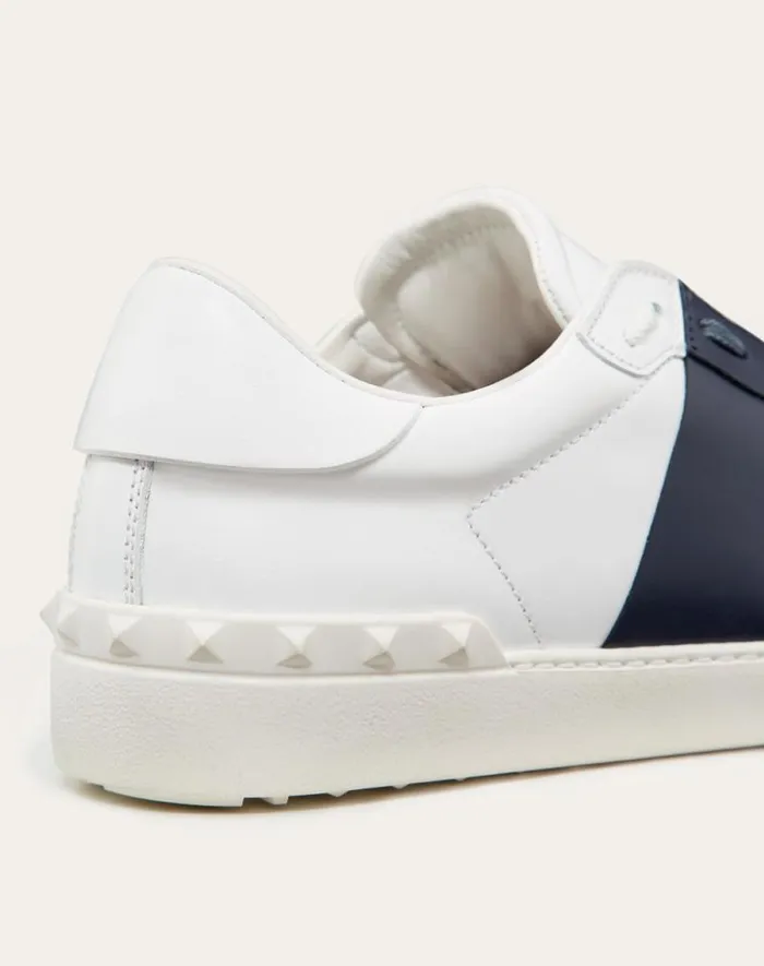 Valentino Sneakers Man Calfskin Open Sneaker For Man In Whitemarine Whitemarine Valentino Sneakers Man Calfskin Open Sneaker For Man In Whitemarine Whitemarine