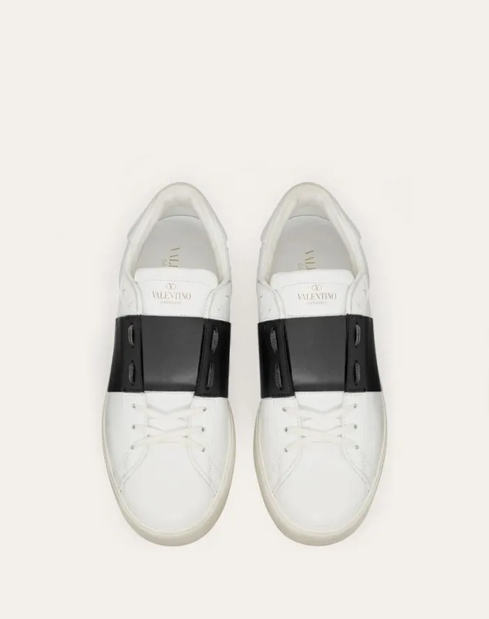 Valentino Sneakers Man Calfskin Open Sneaker For Man In Whitemarine Whitemarine Valentino Sneakers Man Calfskin Open Sneaker For Man In Whitemarine Whitemarine