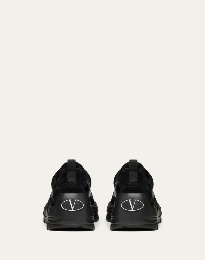 Valentino Sneakers Man Gumboy Calfskin Sneaker For Man In Black Black Valentino Sneakers Man Gumboy Calfskin Sneaker For Man In Black Black