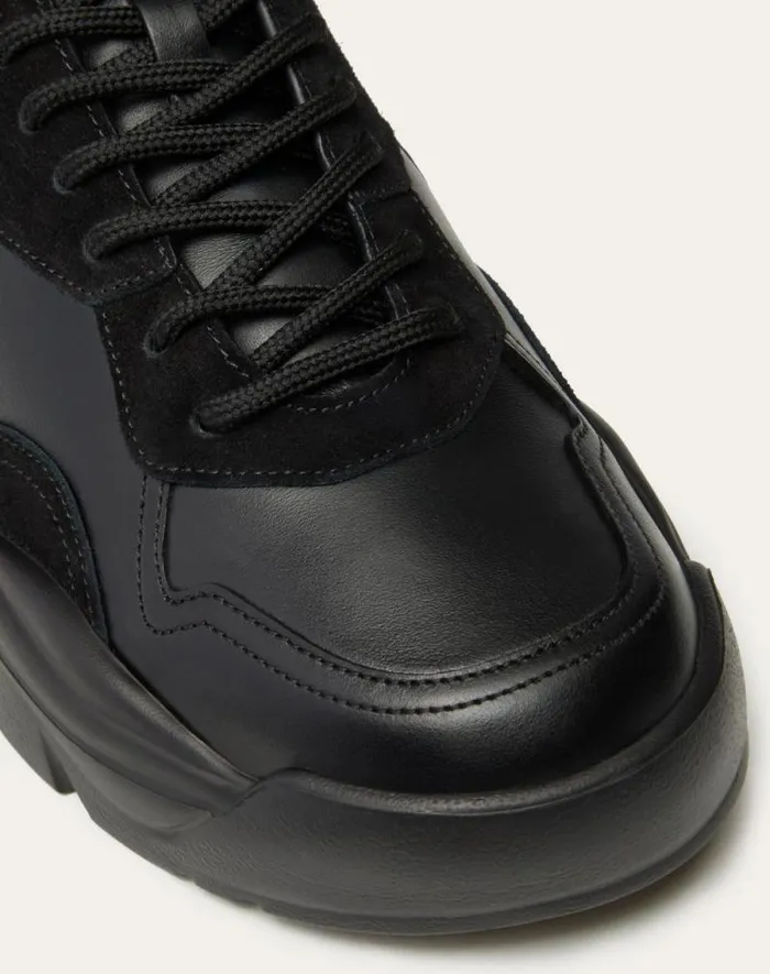 Valentino Sneakers Man Gumboy Calfskin Sneaker For Man In Black Black Valentino Sneakers Man Gumboy Calfskin Sneaker For Man In Black Black