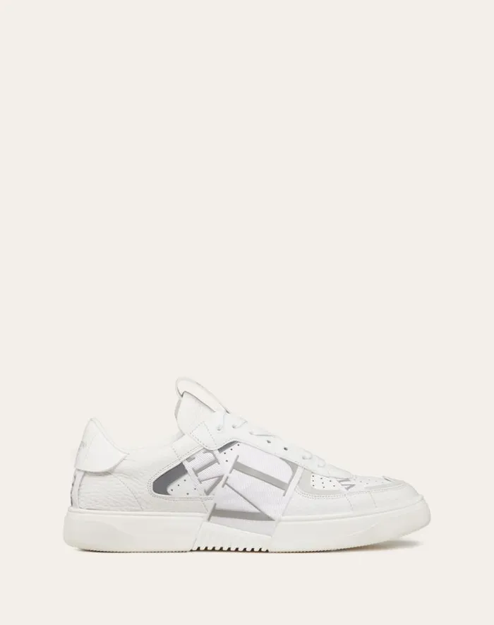 Valentino Sneakers Man Lowtop Calfskin Vl7n Sneaker With Bands For Man In Whiteicepastel Grey Whiteicepastel Grey