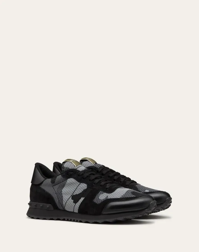 Valentino Sneakers Man Mesh Fabric Camouflage Rockrunner Sneaker For Man In Hazelnutoliveblack Hazelnutoliveblack Valentino Sneakers Man Mesh Fabric Camouflage Rockrunner Sneaker For Man In Hazelnutoliveblack Hazelnutoliveblack