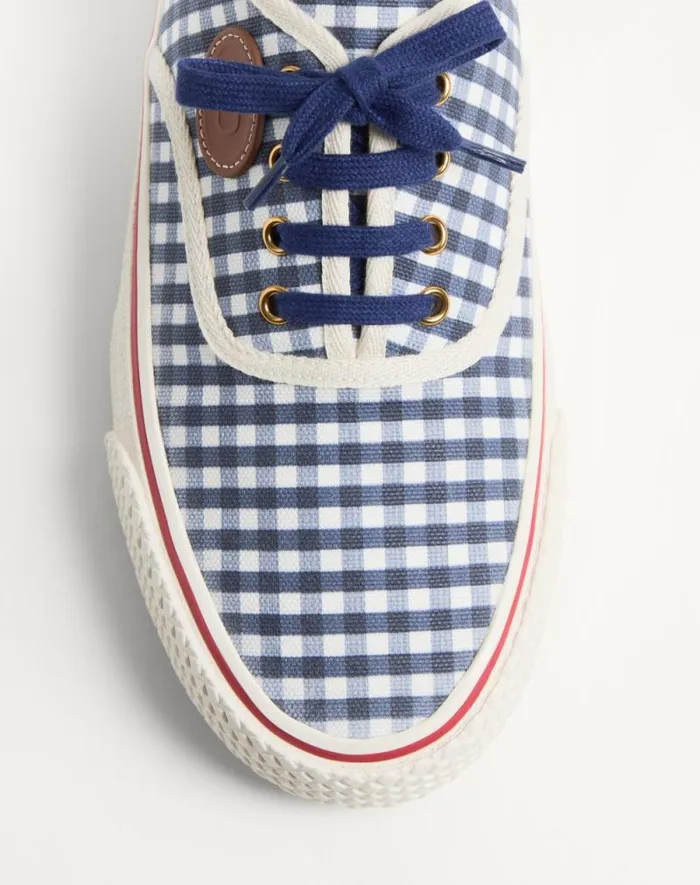 Valentino Sneakers Man Nojoke Sneaker In Canvas Fabric With Vichy Print For Man In Ivoryindigocuir Ivoryindigocuir Valentino Sneakers Man Nojoke Sneaker In Canvas Fabric With Vichy Print For Man In Ivoryindigocuir Ivoryindigocuir
