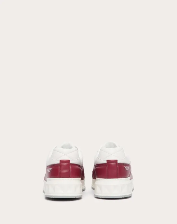Valentino Sneakers Man One Stud Lowtop Mesh And Nappa Leather Sneaker For Man In Redwhite Redwhite