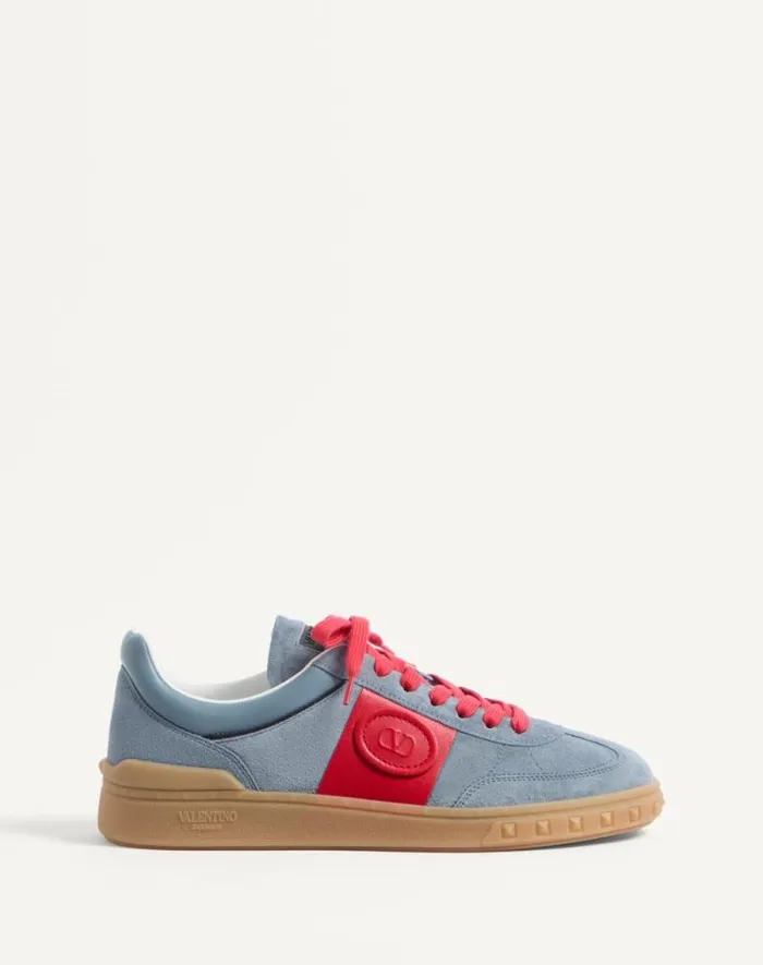 Valentino Sneakers Man Upvillage Low Top Sneaker In Split Leather And Calfskin Nappa Leather For Man In Coralivory Coralivory Valentino Sneakers Man Upvillage Low Top Sneaker In Split Leather And Calfskin Nappa Leather For Man In Coralivory Coralivory