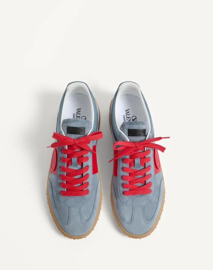 Valentino Sneakers Man Upvillage Low Top Sneaker In Split Leather And Calfskin Nappa Leather For Man In Coralivory Coralivory Valentino Sneakers Man Upvillage Low Top Sneaker In Split Leather And Calfskin Nappa Leather For Man In Coralivory Coralivory