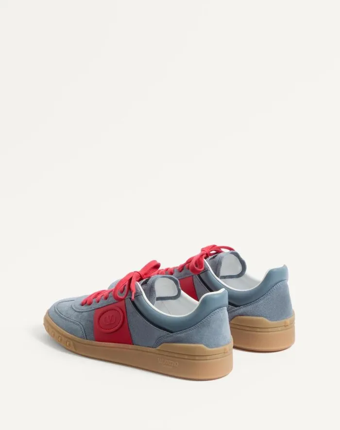 Valentino Sneakers Man Upvillage Low Top Sneaker In Split Leather And Calfskin Nappa Leather For Man In Coralivory Coralivory Valentino Sneakers Man Upvillage Low Top Sneaker In Split Leather And Calfskin Nappa Leather For Man In Coralivory Coralivory