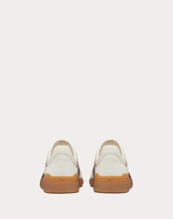 Valentino Sneakers Man Upvillage Low Top Sneaker In Split Leather And Calfskin Nappa Leather For Man In Multicolor Multicolor