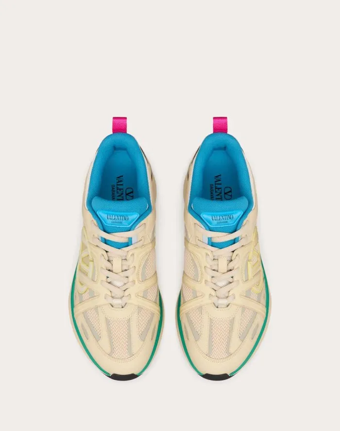 Valentino Sneakers Man Vlogo Easyjog Lowtop Sneaker In Calfskin And Fabric For Man In Beigeparrotblacklime Sorbet Beigeparrotblacklime Sorbet Valentino Sneakers Man Vlogo Easyjog Lowtop Sneaker In Calfskin And Fabric For Man In Beigeparrotblacklime Sorbet Beigeparrotblacklime Sorbet