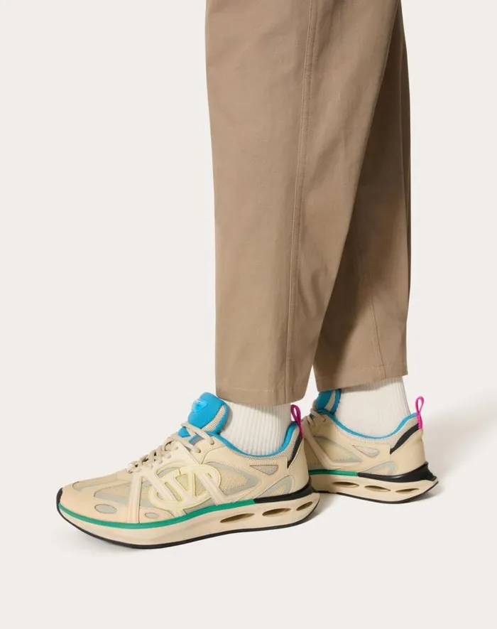 Valentino Sneakers Man Vlogo Easyjog Lowtop Sneaker In Calfskin And Fabric For Man In Beigeparrotblacklime Sorbet Beigeparrotblacklime Sorbet Valentino Sneakers Man Vlogo Easyjog Lowtop Sneaker In Calfskin And Fabric For Man In Beigeparrotblacklime Sorbet Beigeparrotblacklime Sorbet