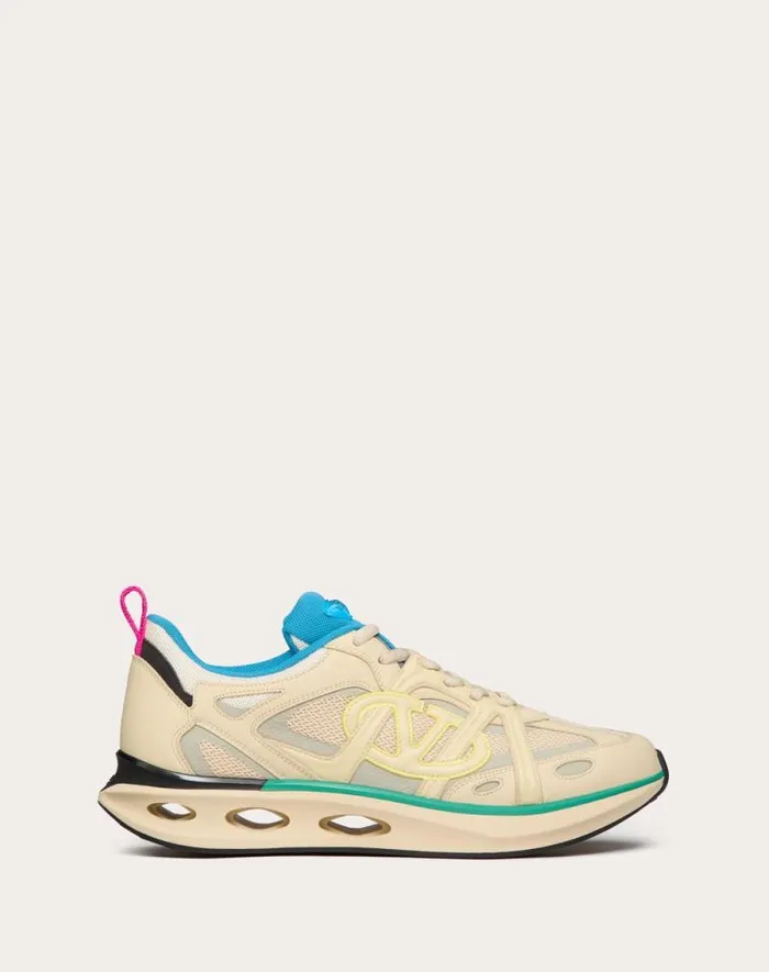 Valentino Sneakers Man Vlogo Easyjog Lowtop Sneaker In Calfskin And Fabric For Man In Beigeparrotblacklime Sorbet Beigeparrotblacklime Sorbet Valentino Sneakers Man Vlogo Easyjog Lowtop Sneaker In Calfskin And Fabric For Man In Beigeparrotblacklime Sorbet Beigeparrotblacklime Sorbet