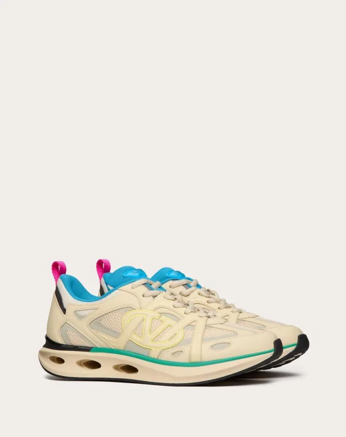 Valentino Sneakers Man Vlogo Easyjog Lowtop Sneaker In Calfskin And Fabric For Man In Beigeparrotblacklime Sorbet Beigeparrotblacklime Sorbet Valentino Sneakers Man Vlogo Easyjog Lowtop Sneaker In Calfskin And Fabric For Man In Beigeparrotblacklime Sorbet Beigeparrotblacklime Sorbet