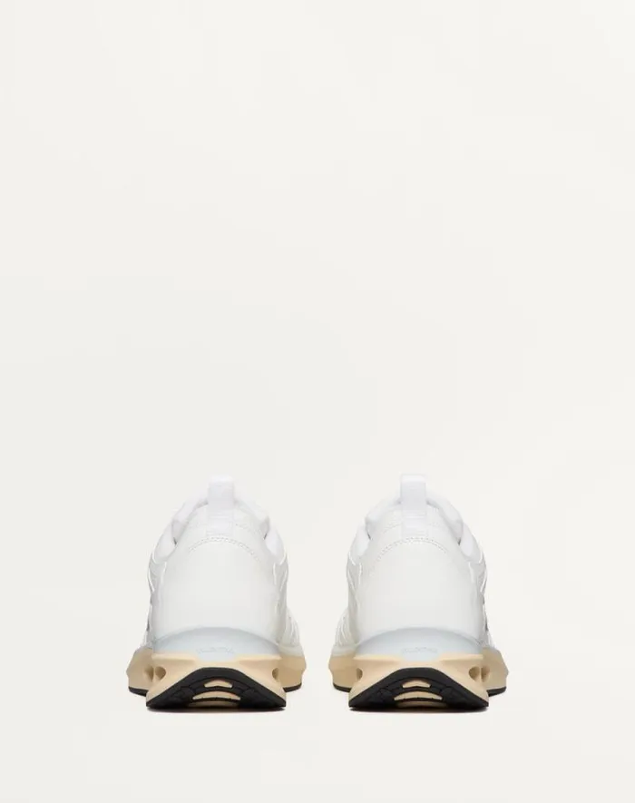 Valentino Sneakers Man Vlogo Easyjog Lowtop Sneaker In Calfskin And Fabric For Man In Blackwhitepastel Grayorange Blackwhitepastel Grayorange
