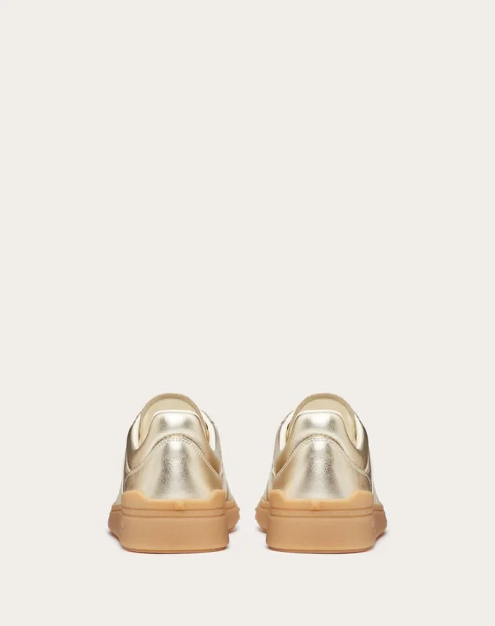 Valentino Sneakers Woman Upvillage Trainer In Laminated Calfskin With Nappa Calfskin Leather Band For Woman In Platinumivoryamber Platinumivoryamber Valentino Sneakers Woman Upvillage Trainer In Laminated Calfskin With Nappa Calfskin Leather Band For Woman In Platinumivoryamber Platinumivoryamber