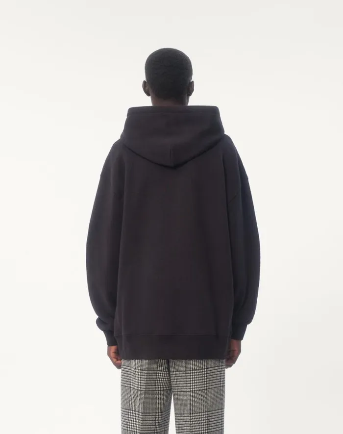 Valentino Tshirts And Sweatshirts Man Cotton Hooded Sweatshirt With Chez Valentino Print For Man In Ivory Ivory Valentino Tshirts And Sweatshirts Man Cotton Hooded Sweatshirt With Chez Valentino Print For Man In Ivory Ivory