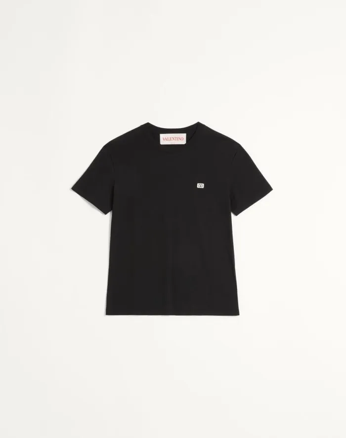 Valentino Tshirts And Sweatshirts Man Cotton Tshirt With Vlogo Patch For Man In Ivory Ivory Valentino Tshirts And Sweatshirts Man Cotton Tshirt With Vlogo Patch For Man In Ivory Ivory