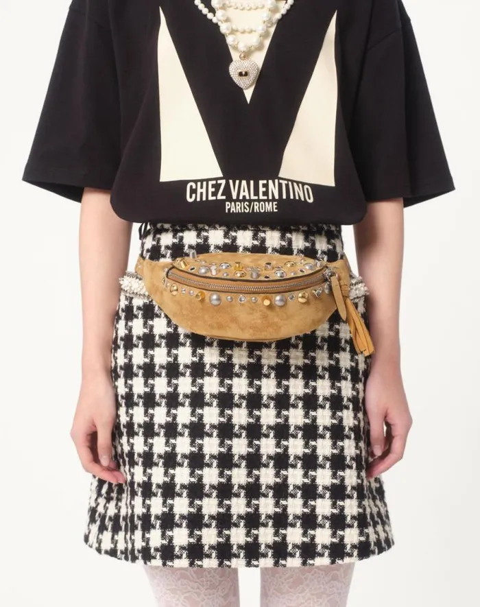 Valentino Tshirts And Sweatshirts Woman Jersey Cotton Tshirt With Chez Valentino Print For Woman In Black Black