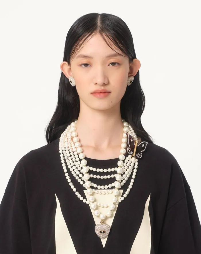 Valentino Tshirts And Sweatshirts Woman Jersey Cotton Tshirt With Chez Valentino Print For Woman In Black Black
