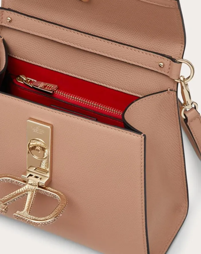 Valentino Top Handle Bags Woman Small Vsling Handbag With Jewel Embroidery For Woman In Light Ivorycrystal Light Ivorycrystal Valentino Top Handle Bags Woman Small Vsling Handbag With Jewel Embroidery For Woman In Light Ivorycrystal Light Ivorycrystal