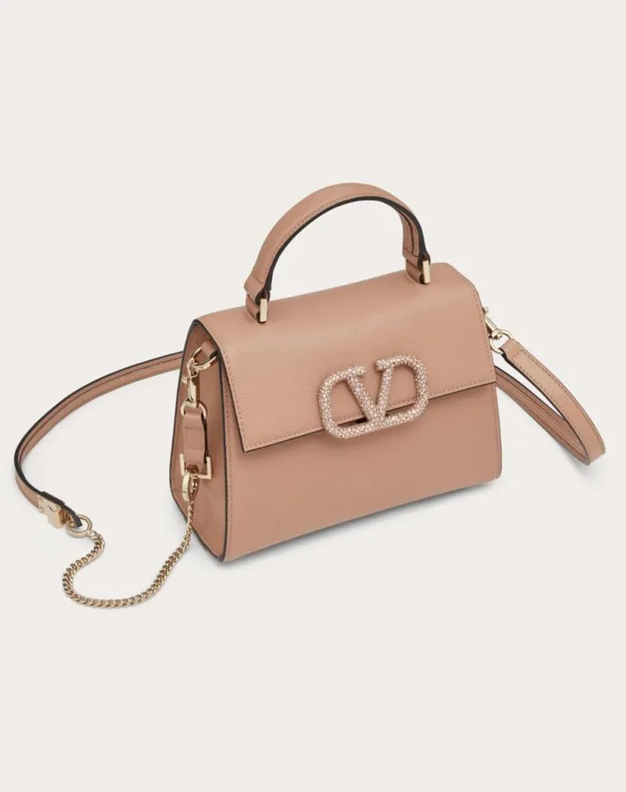 Valentino Top Handle Bags Woman Small Vsling Handbag With Jewel Embroidery For Woman In Rose Cannelle Rose Cannelle Valentino Top Handle Bags Woman Small Vsling Handbag With Jewel Embroidery For Woman In Rose Cannelle Rose Cannelle