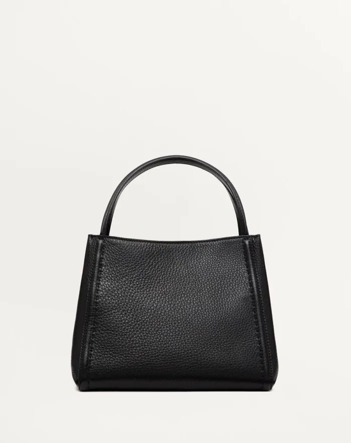 Valentino Top Handle Bags Woman Valentino Garavani Alltime Medium Handbag In Grainy Calfskin For Woman In Black Black Valentino Top Handle Bags Woman Valentino Garavani Alltime Medium Handbag In Grainy Calfskin For Woman In Black Black