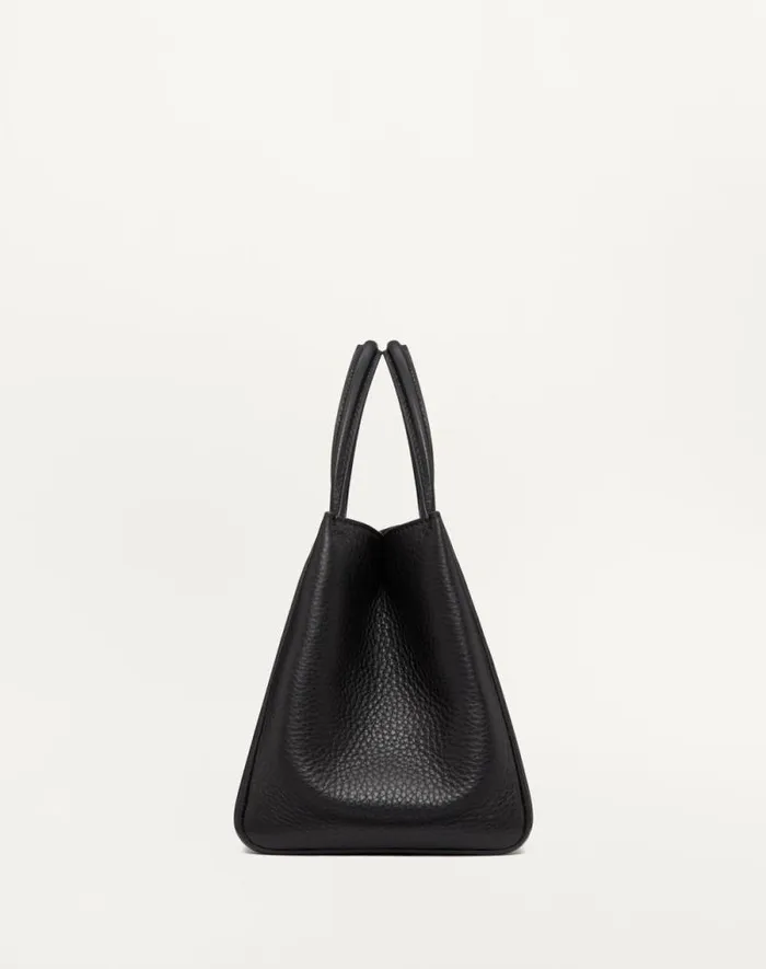 Valentino Top Handle Bags Woman Valentino Garavani Alltime Medium Handbag In Grainy Calfskin For Woman In Black Black Valentino Top Handle Bags Woman Valentino Garavani Alltime Medium Handbag In Grainy Calfskin For Woman In Black Black