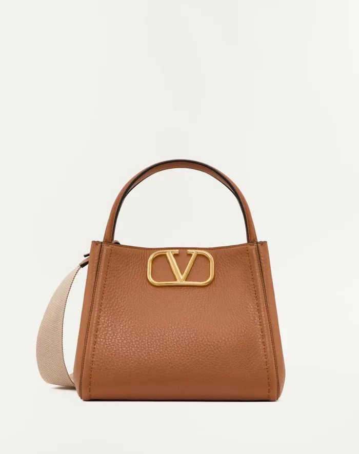 Valentino Top Handle Bags Woman Valentino Garavani Alltime Medium Handbag In Grainy Calfskin For Woman In Black Black Valentino Top Handle Bags Woman Valentino Garavani Alltime Medium Handbag In Grainy Calfskin For Woman In Black Black