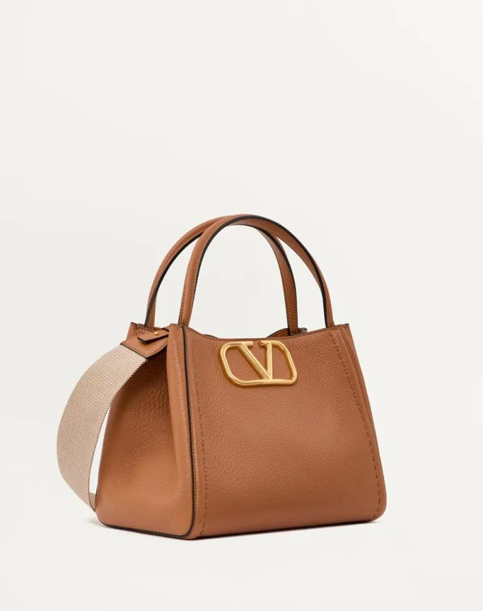 Valentino Top Handle Bags Woman Valentino Garavani Alltime Medium Handbag In Grainy Calfskin For Woman In Black Black Valentino Top Handle Bags Woman Valentino Garavani Alltime Medium Handbag In Grainy Calfskin For Woman In Black Black